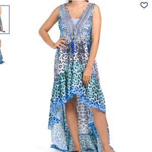 LA MODA Hi-Lo Maxi Swimsuit Cover-up Small/medium GORGEOUS EUC